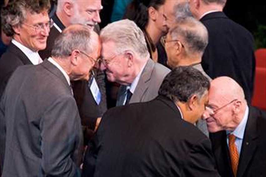 Ted greets Richard Turner-Warwick with the traditional Māori hongi
